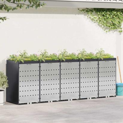 Depozitare pentru 3 pubele Wheelie 340 x 77.5 x 115.5 cm Oțel GartenMobel Dekor