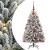 Brad de Crăciun artificial Verde și alb 120 cm PVC și Metal GartenMobel Dekor