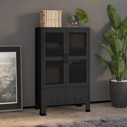 Dulap industrial de depozitare, negru, 70x40x115 cm, metal GartenMobel Dekor