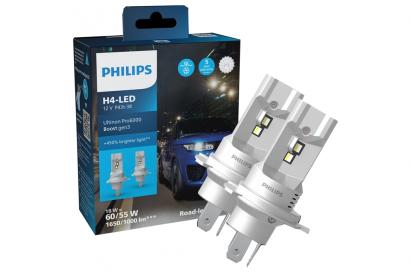 Set 2 becuri LED H4 Philips Ultinon Pro6000 Boost 12V 18W 5800K