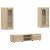Set comodă TV cu raft FLORIN 3 pcs Stejar Sonoma Lemn compozit GartenMobel Dekor