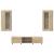 Set comodă TV cu raft FLORIN 3 pcs Stejar Sonoma Lemn compozit GartenMobel Dekor