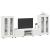 Set comodă TV cu sertar cu raft FLORIN 3 pcs Alb Lemn compozit GartenMobel Dekor