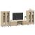Set comodă TV cu raft FLORIN 3 pcs Stejar Sonoma Lemn compozit GartenMobel Dekor