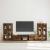Set comodă TV cu raft FLORIN 3 pcs Stejar fumuriu Lemn compozit GartenMobel Dekor