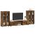 Set comodă TV cu raft FLORIN 3 pcs Stejar fumuriu Lemn compozit GartenMobel Dekor