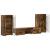 Set comodă TV cu raft FLORIN 3 pcs Stejar fumuriu Lemn compozit GartenMobel Dekor