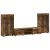 Set comodă TV cu raft FLORIN 3 pcs Stejar fumuriu Lemn compozit GartenMobel Dekor