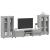 Set comodă TV cu sertar FLORIN 3 pcs Gri Sonoma Lemn compozit GartenMobel Dekor