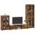Set comodă TV cu raft FLORIN 3 pcs Stejar fumuriu Lemn compozit GartenMobel Dekor