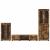 Set comodă TV cu raft FLORIN 3 pcs Stejar fumuriu Lemn compozit GartenMobel Dekor
