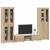 Set comodă TV cu raft FLORIN 3 pcs Stejar Sonoma Lemn compozit GartenMobel Dekor
