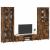 Set comodă TV cu raft FLORIN 3 pcs Stejar fumuriu Lemn compozit GartenMobel Dekor
