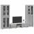 Set comodă TV cu sertar FLORIN 3 pcs Gri Sonoma Lemn compozit GartenMobel Dekor