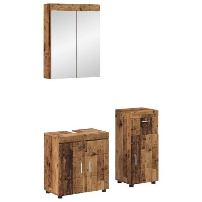 Set de mobilier pentru baie TULUM 3 pcs Lemn vechi GartenMobel Dekor