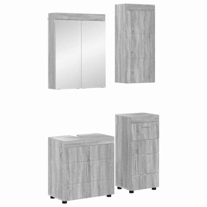 Set de mobilier pentru baie TULUM 4 pcs Gri Sonoma GartenMobel Dekor