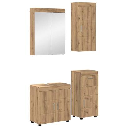 Set de mobilier pentru baie TULUM 4 pcs Stejar Artizanal GartenMobel Dekor