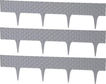Palisadă de grădină tip ratan grafit 2,4 m, flexibilă, rezistentă UV