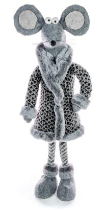 Decoratiune de Craciun soricel decorativ textil MagicHome, 50 cm