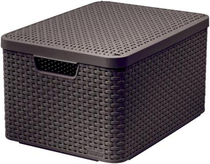 Cutie de depozitare cu capac Curver Style L, maro închis, 45x25x33 cm