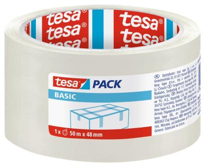 Bandă adezivă pentru ambalare Tesa Basic transparentă 50 m x 48 mm