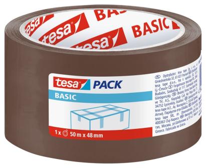 Bandă adezivă pentru ambalare Tesa Basic maro, 48 mm x 50 m
