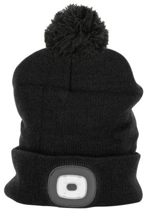 Căciulă cu LED Strend Pro Wahoo neagră, 60 lm, USB, mărimea L