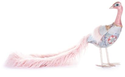 Decorațiune de Crăciun păun roz din hârtie MagicHome 60x28x35 cm