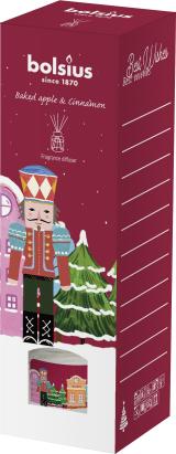 Difuzor de parfum Bolsius Craciun, mere coapte si scortisoara, 30 ml