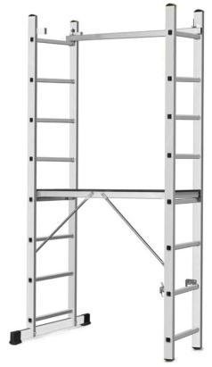 Schela din aluminiu cu platforma Strend Pro 2x8, 3in1, 150 kg