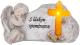 Decor funerar solar cu inger si cruce, din polyresin, 20,5x11x11 cm