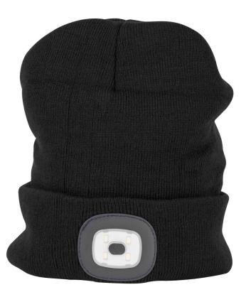 Căciulă cu LED Strend Pro Albacore neagră, USB, 4x SMD LED