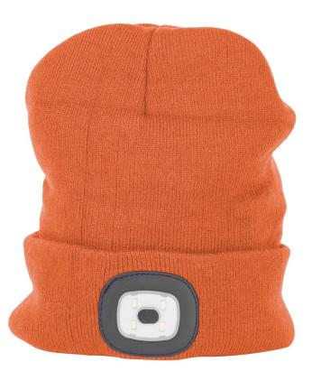 Căciulă cu LED reîncărcabilă USB Strend Pro Albacore, portocalie