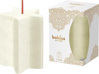 Lumanare decorativa Bolsius in forma de stea, parfum vanilie, 100x70 mm