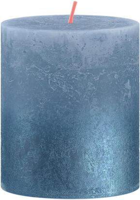 Lumânare decorativă Bolsius Rustic cilindrică, albastru ombré, 80x68 mm