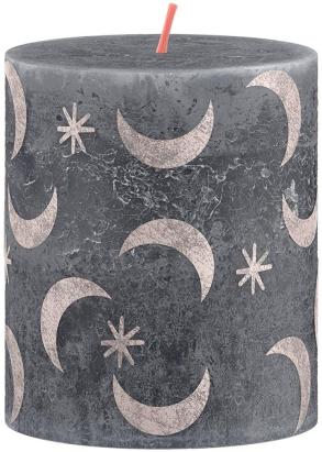 Lumânare decorativă Bolsius Rustic cilindrică, Slate Blue, 80x68 mm