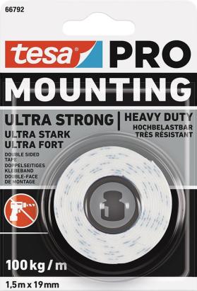 Banda dublu adeziva pentru montaj Tesa PRO Ultra Strong 19 mm x 1,5 m
