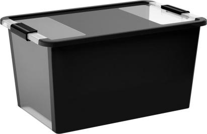 Cutie de depozitare cu capac KIS Bi-Box L, 40L, neagră, 35x55x28 cm