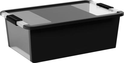 Cutie de depozitare cu capac KIS Bi-Box M, 26 L, neagră, 35x55x19 cm