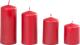 Set 4 lumanari advent rosii MagicHome, decorative, 48x60/80/100/120 mm