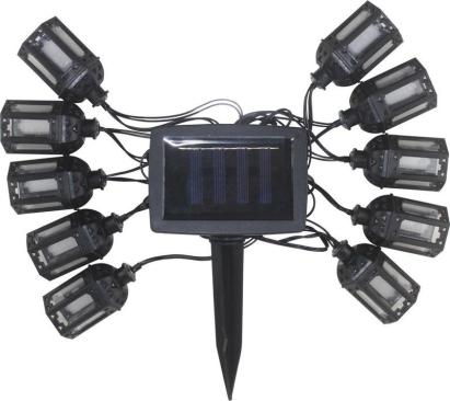 Ghirlandă solară de grădină Strend Pro cu 10 LED tip lampion, 1,8+2 m