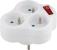 Adaptor priză triplu Strend Pro cu întrerupător, alb, 3x16A