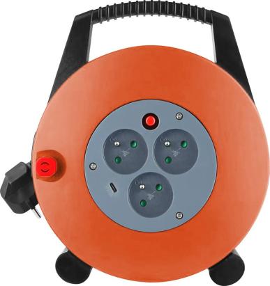 Prelungitor electric pe tambur Strend Pro 10 m, 3 prize 16 A, USB-C