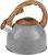 Ceainic cu fluier MagicHome 2,5 L, gri, aspect lemn, inox