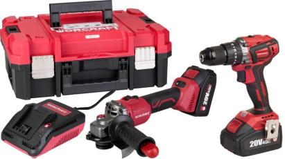 Set Worcraft XCUBE001 cu bormașină și polizor unghiular, 2x 4Ah