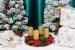 Set 4 lumânări advent aurii cu sclipici MagicHome, 4,8x8 cm