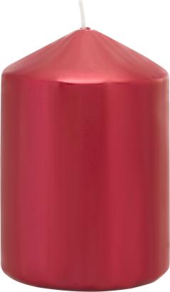 Lumanare decorativa de Craciun rosie metalizata 7x10 cm, MagicHome
