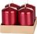 Set 4 lumanari advent cilindrice rosii metalizate 4x6 cm MagicHome
