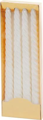 Set 4 lumanari decorative spiralate albe MagicHome, 25 cm