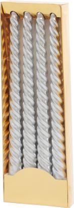 Lumanari spiralate argintii MagicHome, 25 cm, set 4 bucati